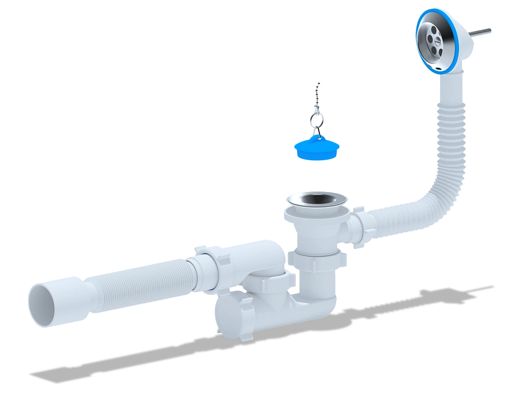 Анипласт Сифон E255 д/ванны с вып. и пер. регул. 1 1/2" с г/т 40х50