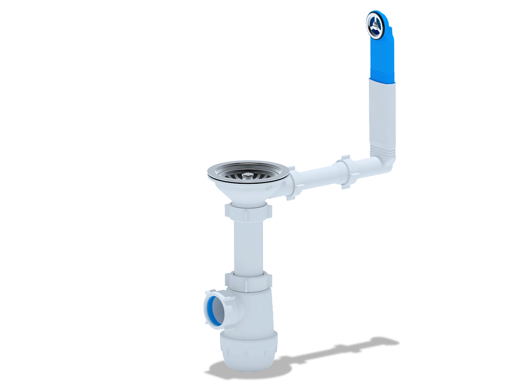 Анипласт сифон A0142S (евро) Грот 3 1/2"*40 с круглым гибким переливом